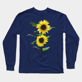 Sunflowers Tall and Short Long Sleeve T-Shirt